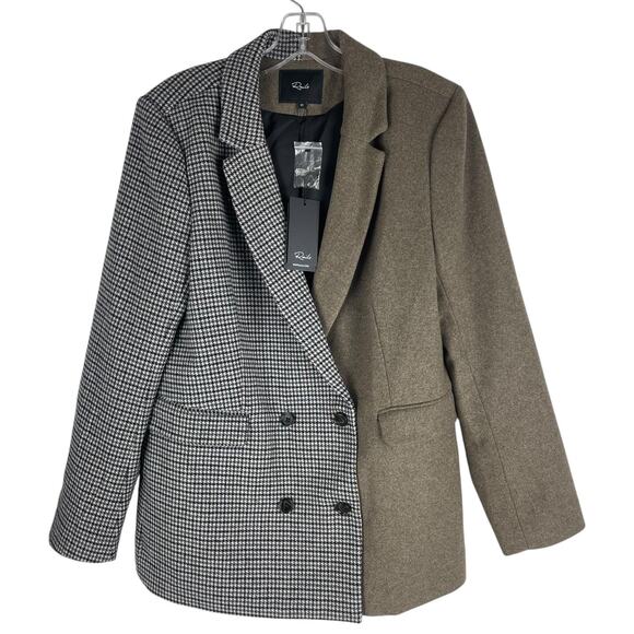 Rails Cody Double Breasted Blazer Mixed Mini Check Pattern Size M - Picture 4 of 12